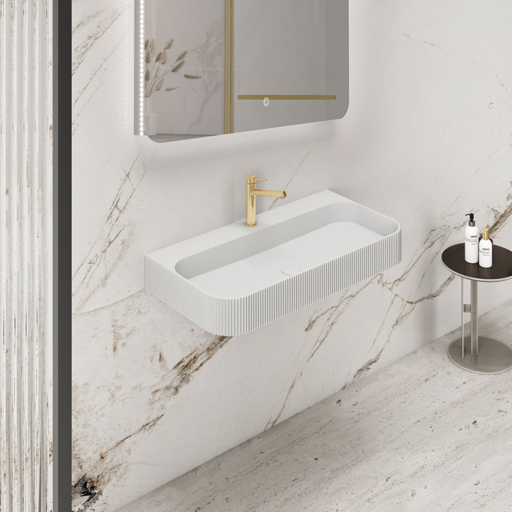 Раковина подвесная Vincea Solid Surface 90 Белый матовый
